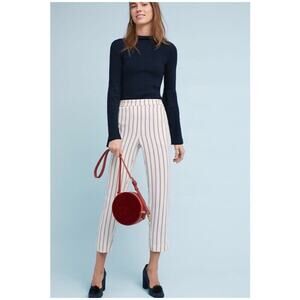 Anthropologie The Essential Pull-On Trouser in Stripes High Waist Size Large i14